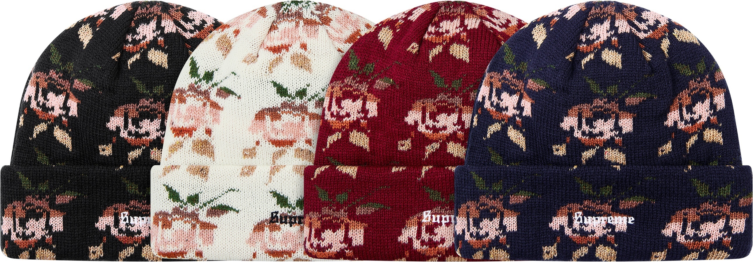 Rose Jacquard Beanie